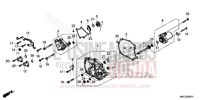 COUVERCLE DE CHANGEMENT (DCT) de Gold Wing MAT BALLISTIC BLACK METALLIC (NHA86K) de 2020